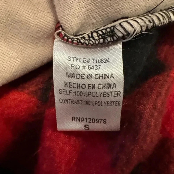 Entro red buffalo plaid fleece pullover size S - Picture 7 of 7